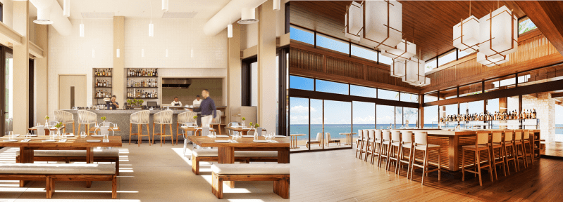 NOBU HOTEL LOS CABOS DESIGN ANALYSIS - المكسيك - الاستقبال • جزء من قاعات الطعام الخارجية بجوار المسبح أو أمام المحيط الهادئ.