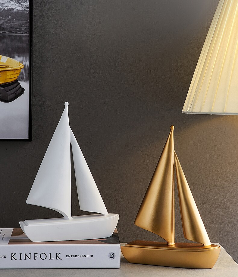 Creative Sailboat Decoration Resin Home Decor Living Room Home Desktop Ornaments Modern Creative Home Accessories